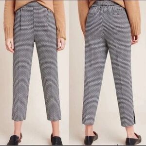 By Anthropologie Larkin Jacquard Trouser in Black Motif size M